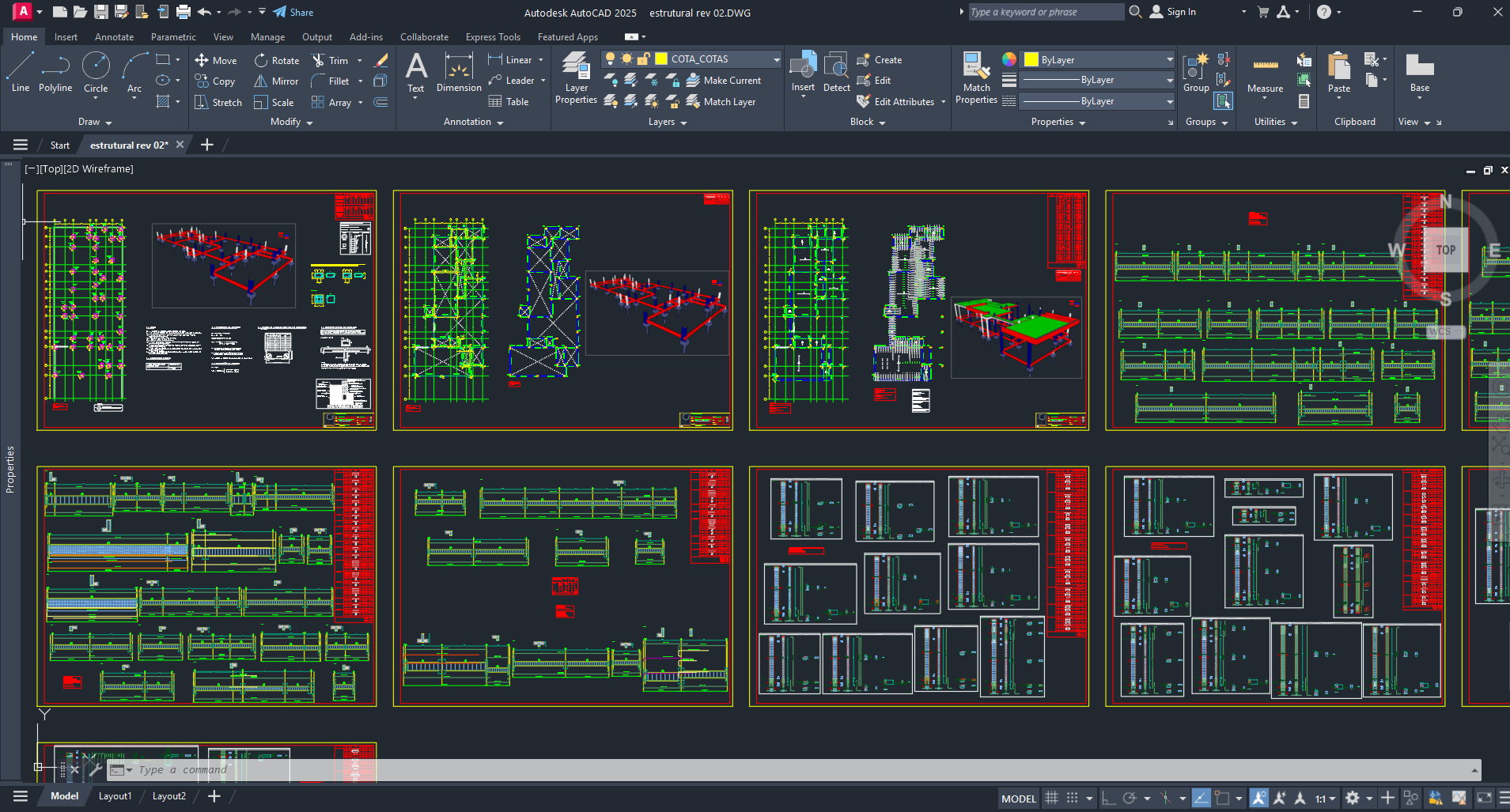 Detalhamento de projeto estrutural em concreto armado